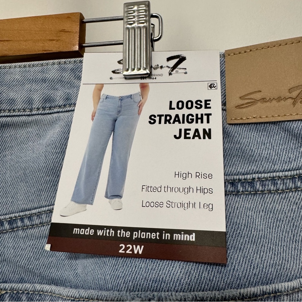 Seven7 Women’s Loose Straight High Rise Jeans Plus Size: 22W - Picture 9 of 10